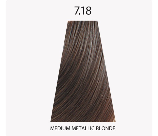 Tinta Color Limited Edition, Vopsea de par permanenta, Nuanta 7.18 Medium Metallic Blonde, 60 ml