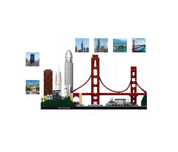 Lego Architecture, San Francisco, 21043, 12 ani+, 565 piese