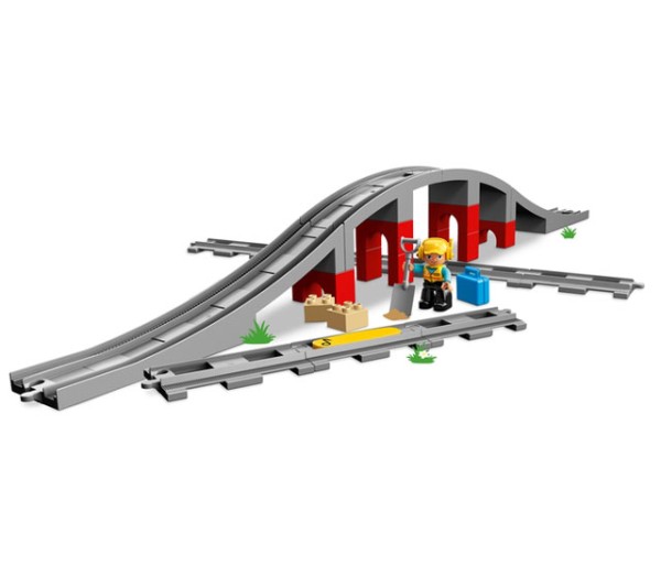 LEGO DUPLO, Pod de cale ferata cu sine de tren, 10872, 2-5 ani