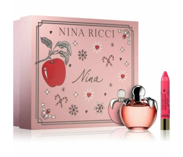 Les Belles De Nina, Femei, Set: Nina, Apa de toaleta, 80 ml + Jumbo Lipstick Matte, Ruj, Fancy Pink, 2.5 g