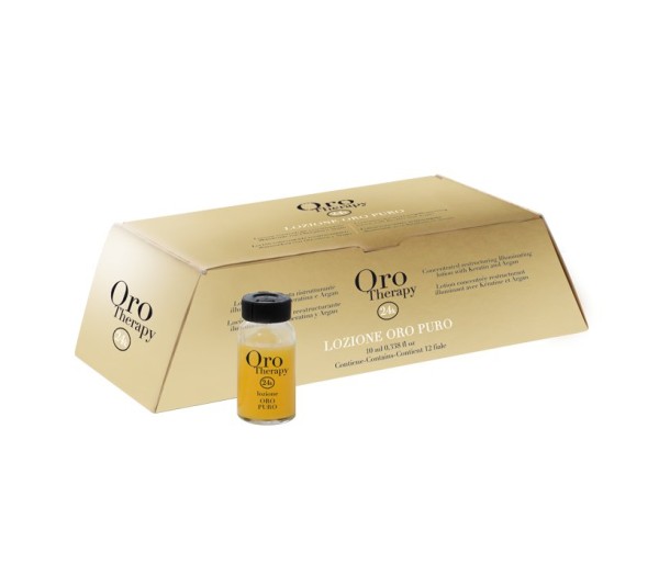 Lotiune concentrata pentru par Oro Therapy Oro Puro Illuminating, 12 x 10 ml