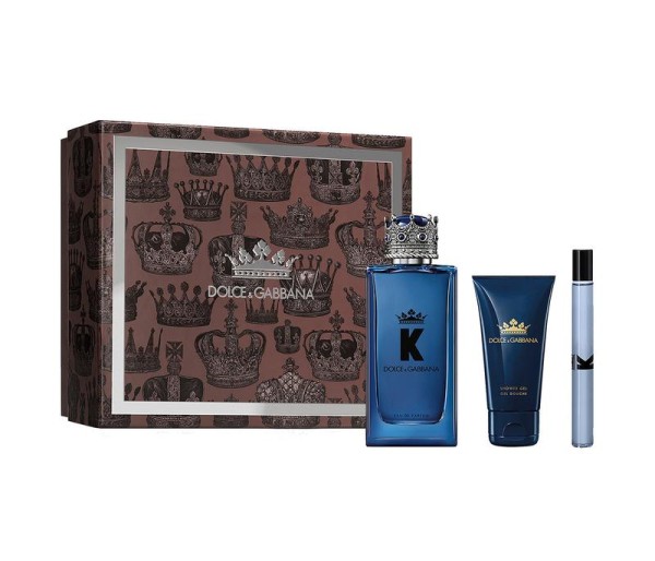 K by Dolce & Gabbana, Barbati, Set: Apa de parfum 100 ml + Balsam after shave 50 ml + Gel de dus 50 ml