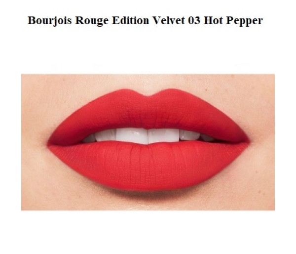 Ruj cu efect matifiant Bourjois Rouge Edition Velvet No.03 Hot Pepper, 7.7 ml