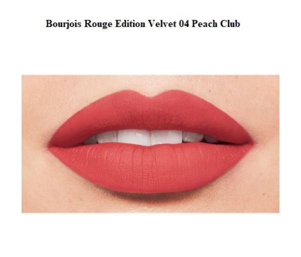 Ruj cu efect matifiant Bourjois Rouge Edition Velvet No.04 Peach Club, 7.7 ml