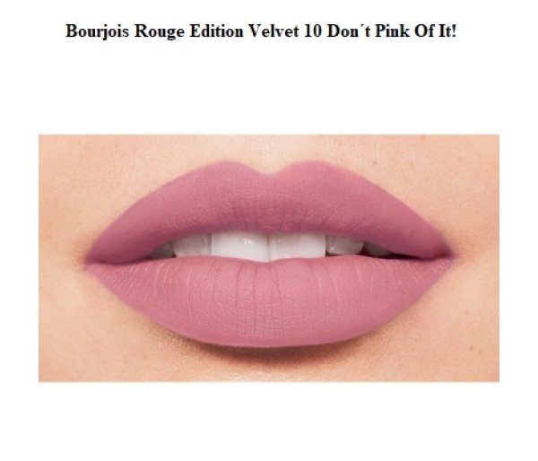 Ruj cu efect matifiant Bourjois Rouge Edition Velvet No.10 Don`t Pink Of It!, 7.7 ml