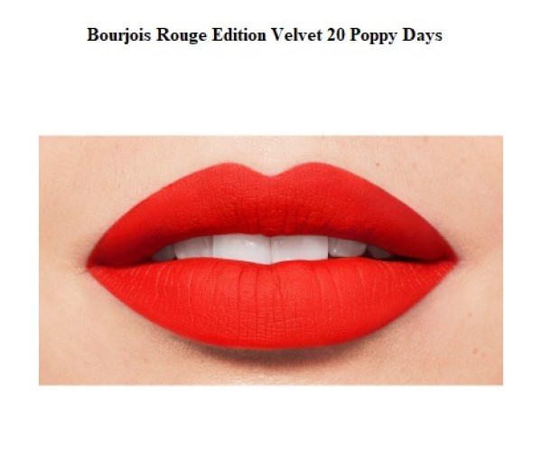 Ruj cu efect matifiant Bourjois Rouge Edition Velvet No.20 Poppy Days, 7.7 ml