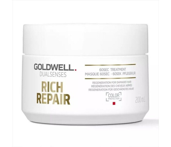 Tratament pentru par Goldwell Dualsenses Rich Repair 60Sec, Par deteriorat, 200 ml