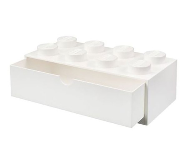 Sertar de birou LEGO 2x4 alb, 4+ ani