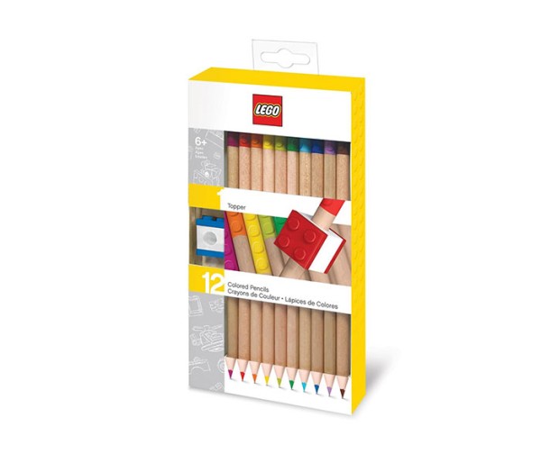 Set 12 creioane colorate LEGO, 6+ ani