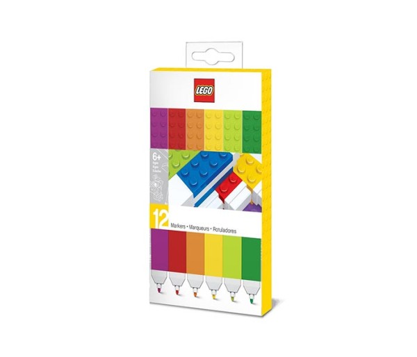 Set 12 markere LEGO, 51644, 6+ ani