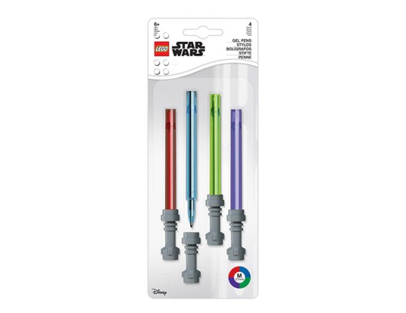 Set 4 pixuri colorate cu gel LEGO Star Wars Lightsaber, 6+ ani 4895028528751