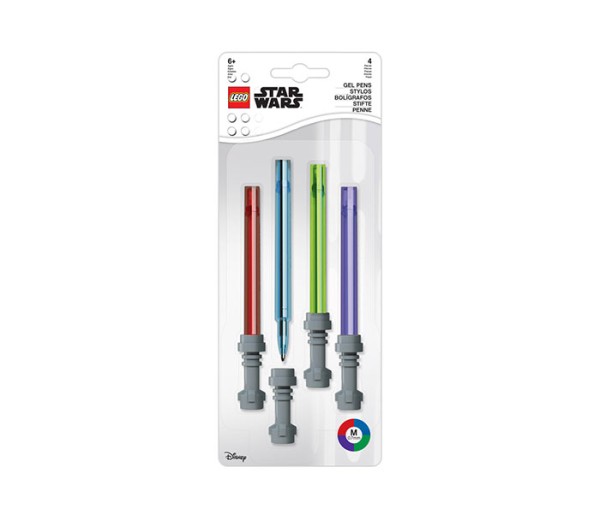 Set 4 pixuri colorate cu gel LEGO Star Wars Lightsaber, 6+ ani