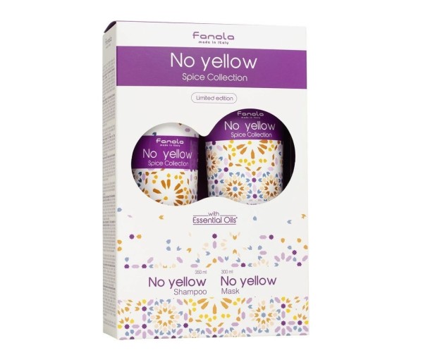 Set pentru par Fanola No Yellow Spice Collection, Sampon 350 ml + Masca 300 ml