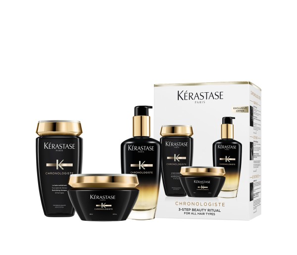 Set pentru par Kerastase Chronologiste Revitalising, Sampon 250 ml + Masca 200 ml + Parfum pentru par 120 ml