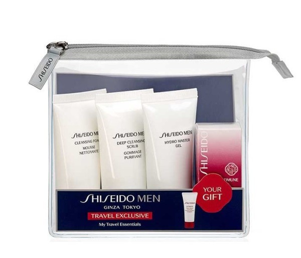 Shiseido Men, Set: Spuma curatare 30 ml + Exfoliant 30 ml + Gel de fata 30 ml + Concentrat 5 ml