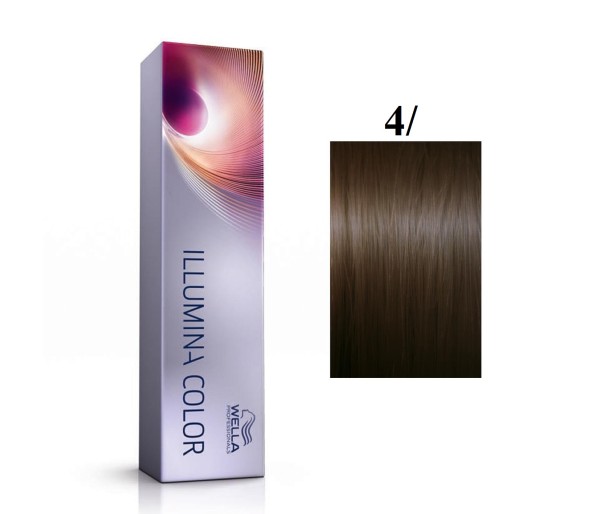 Vopsea permanenta Wella Professionals Illumina Color 4/, Castaniu Mediu, 60 ml