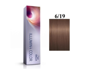 Vopsea permanenta Wella Professionals Illumina Color 6/19, Blond Inchis Perlat Cenusiu, 60 ml 8005610543659