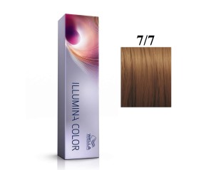 Vopsea permanenta Wella Professionals Illumina Color 7/7, Blond Mediu Maro, 60 ml 8005610542966