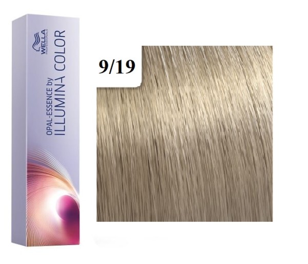 Vopsea permanenta Wella Professionals Illumina Color 9/19, Blond Luminos Cenusiu Albastru, 60 ml