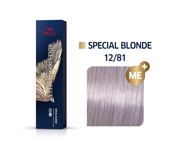 Vopsea permanenta Wella Professionals Koleston Perfect 12/81, Blond Special Cenusiu Albastru, 60 ml