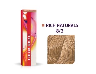 Vopsea semipermanenta Wella Professionals Color Touch 8/3, Blond Deschis Auriu, 60 ml 8005610546377