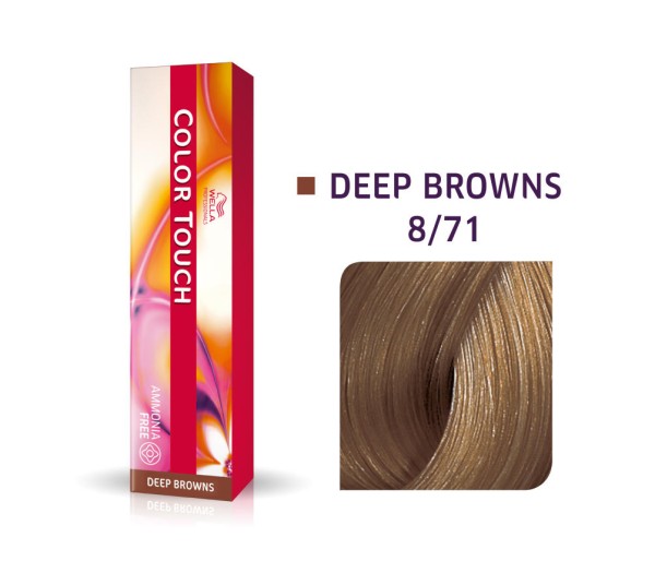 Vopsea semipermanenta Wella Professionals Color Touch 8/71, Blond Deschis Castaniu Cenusiu, 60 ml